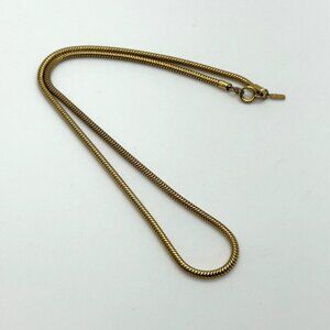 Vintage Monet Gold Snake Chain Necklace Choker Minimalist Jewelry 1970s 15 in.